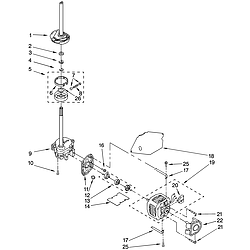 110258424 Automatic Washer Brake, clutch, gearcase, motor and pump Parts diagram