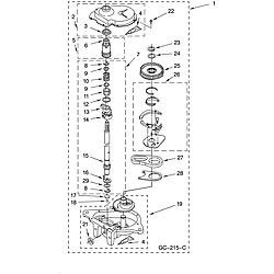 110258424 Automatic Washer Gearcase Parts diagram