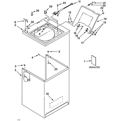 110258424 Automatic Washer Top and cabinet Parts diagram