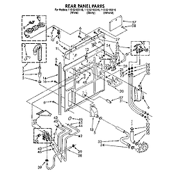 1109219551 Automatic Washer Rear panel Parts diagram