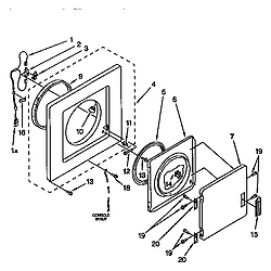 110985751 Washer/Dryer Dryer front panel & door Parts diagram