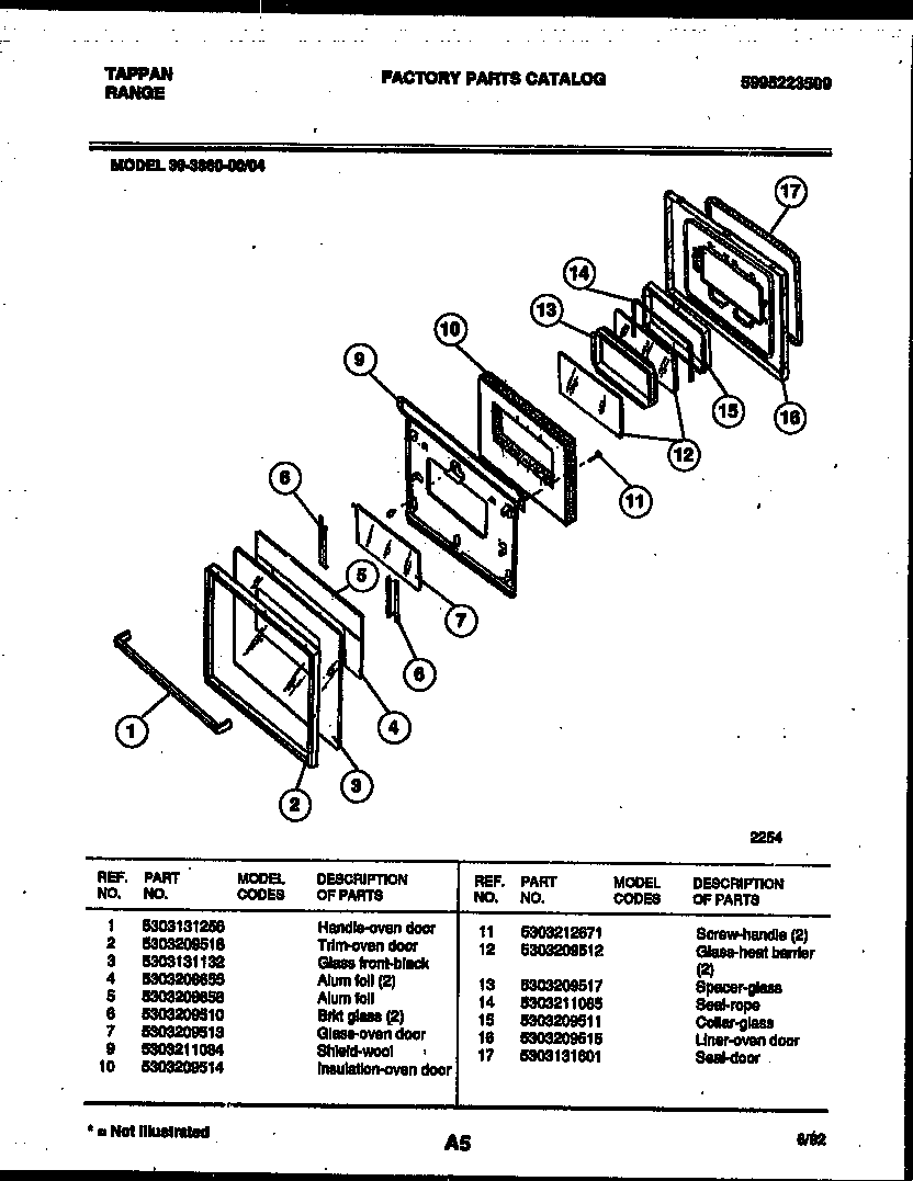 Tappan 3038602304 Range - Gas Timer