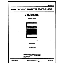 3039910003 Range - Gas Cover page Parts diagram