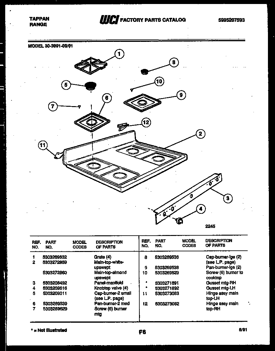 Tappan 3039912303 Range - Gas Timer