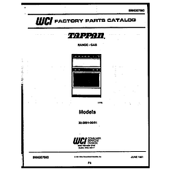 3039912303 Range - Gas Cover page Parts diagram