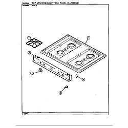 34MN3TKXWON Range Top assembly/control panel/manifold Parts diagram