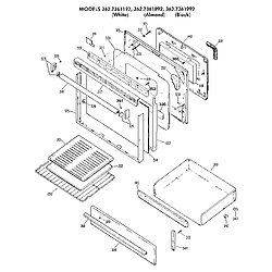 3627361892 Gas Range Door Parts diagram