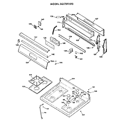 3627391593 Gas Range Main top section Parts diagram