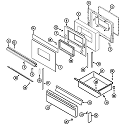 6498VTA Gas Range Door/drawer Parts diagram