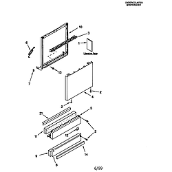 66515982990 Dishwasher Door and panel Parts diagram