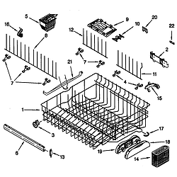 66515982990 Dishwasher Upper rack and track Parts diagram
