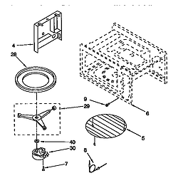 6654493392 Microwave Cavity and turntable Parts diagram