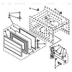 6654493392 Microwave Door and latch Parts diagram
