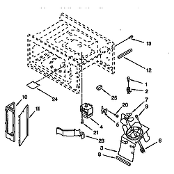 6654493392 Microwave Magnetron and air flow Parts diagram