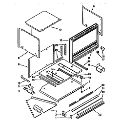 6654493392 Microwave Microwave cabinet and air flow Parts diagram