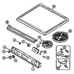 7858XVW Range Top assembly Parts diagram