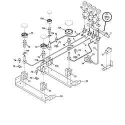 79046813992 Elite Dual Fuel Slide-In Range Burner Parts diagram