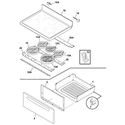 790926813 Electric Range Top/drawer Parts diagram