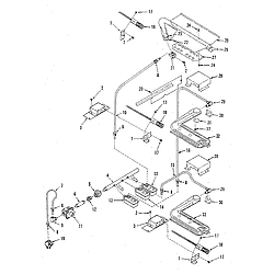 9113218811 Gas Built-In Oven Burner section Parts diagram