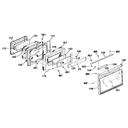 9114042591 Electric Built-In Oven Door section Parts diagram