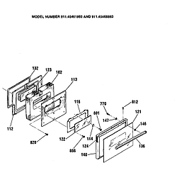 91145565893 Electric Range Door Parts diagram