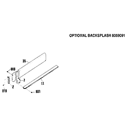 9114652092 Electric Slide - In Range Optional backsplash Parts diagram
