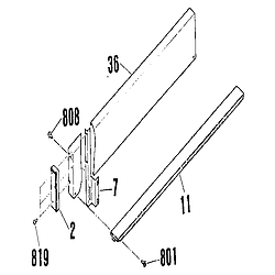 911465219 Slide-In Range Optional backsplash 8059091 Parts diagram