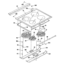 911467259 Slide-In Range Main top section Parts diagram