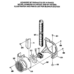 9114672991 Slide-In Range Blower Parts diagram