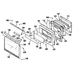 9114742994 Wall Oven Door Parts diagram