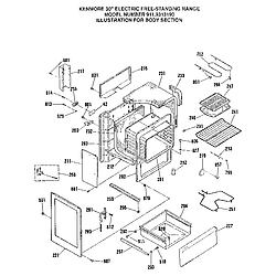 911931319 Electric Range Body section Parts diagram