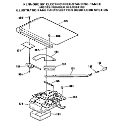 911931319 Electric Range Door lock section Parts diagram