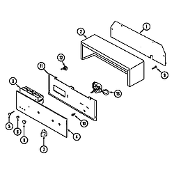 9122XPB Range Control panel Parts diagram