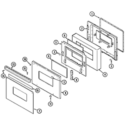 9475XVB Range Door (ser. pre. 14) Parts diagram