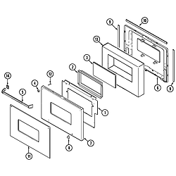 9825VUV Electric Oven Door (lower) Parts diagram