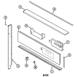 9875VRV Range Control panel Parts diagram