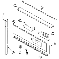 9875VVV Range Control panel Parts diagram