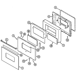 9875VVV Range Door (ser. pre. 15) Parts diagram