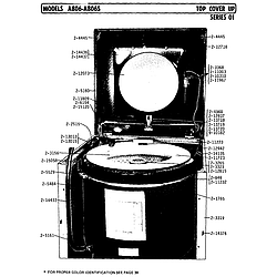 A806 Washer Top cover up series o1 Parts diagram