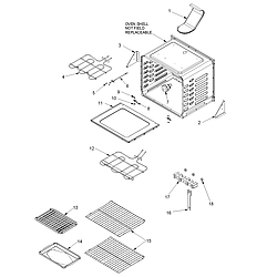 ACF4225AW Electric Range Cavity Parts diagram