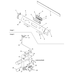 ACS3350AB Gas Range Control panel and gas supply Parts diagram