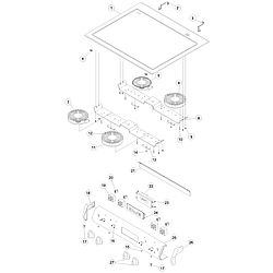 ACS4250AC Range Main top and backguard Parts diagram