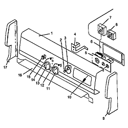 AGS761L Gas Range Backguard diagram