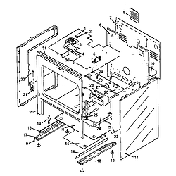 AGS781WW Self Cleaning, Frestanding Gas Range Oven assy Parts diagram