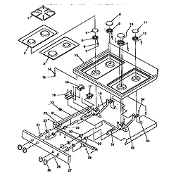 ARG7600 Gas Range Main top Parts diagram