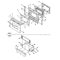 ARG7600WW Amana ARG7600WW Timer/Clock/ERC Oven door and storage door Parts diagram