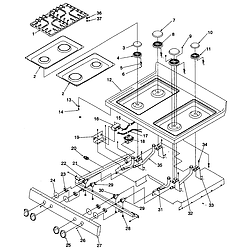 ARG7800 Gas Range Main top Parts diagram