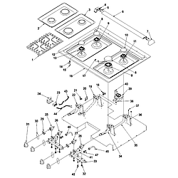 ARGS7650 Gas Range Main top Parts diagram