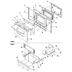 ARGS7650 Gas Range Oven door & storage drawer Parts diagram