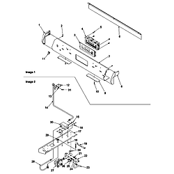 ARGS7650LL Gas Range Control panel and gas supply Parts diagram